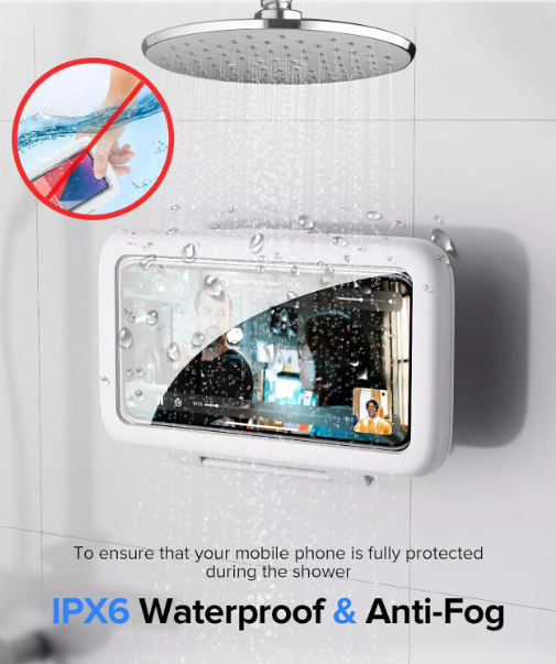 Waterproof Shower Phone Holder – 480° Rotating Case for iPhone & Android
