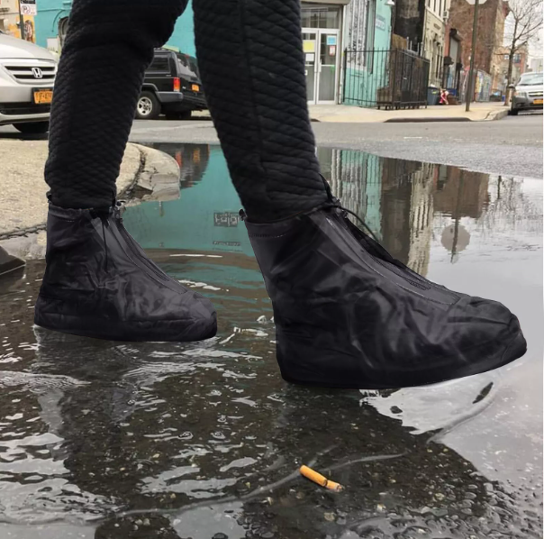 Waterproof Shoe Covers – Reusable Anti-Slip Overshoes with Zipper for Rain Protection