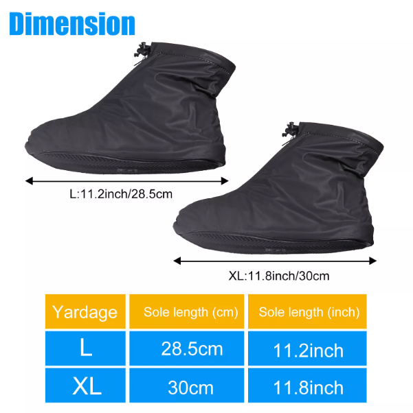 Waterproof Shoe Covers – Reusable Anti-Slip Overshoes with Zipper for Rain Protection