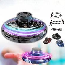 Load image into Gallery viewer, Light-Up Flying Fidget Spinner Drone – Hover &amp; Spin with LED Fun!
