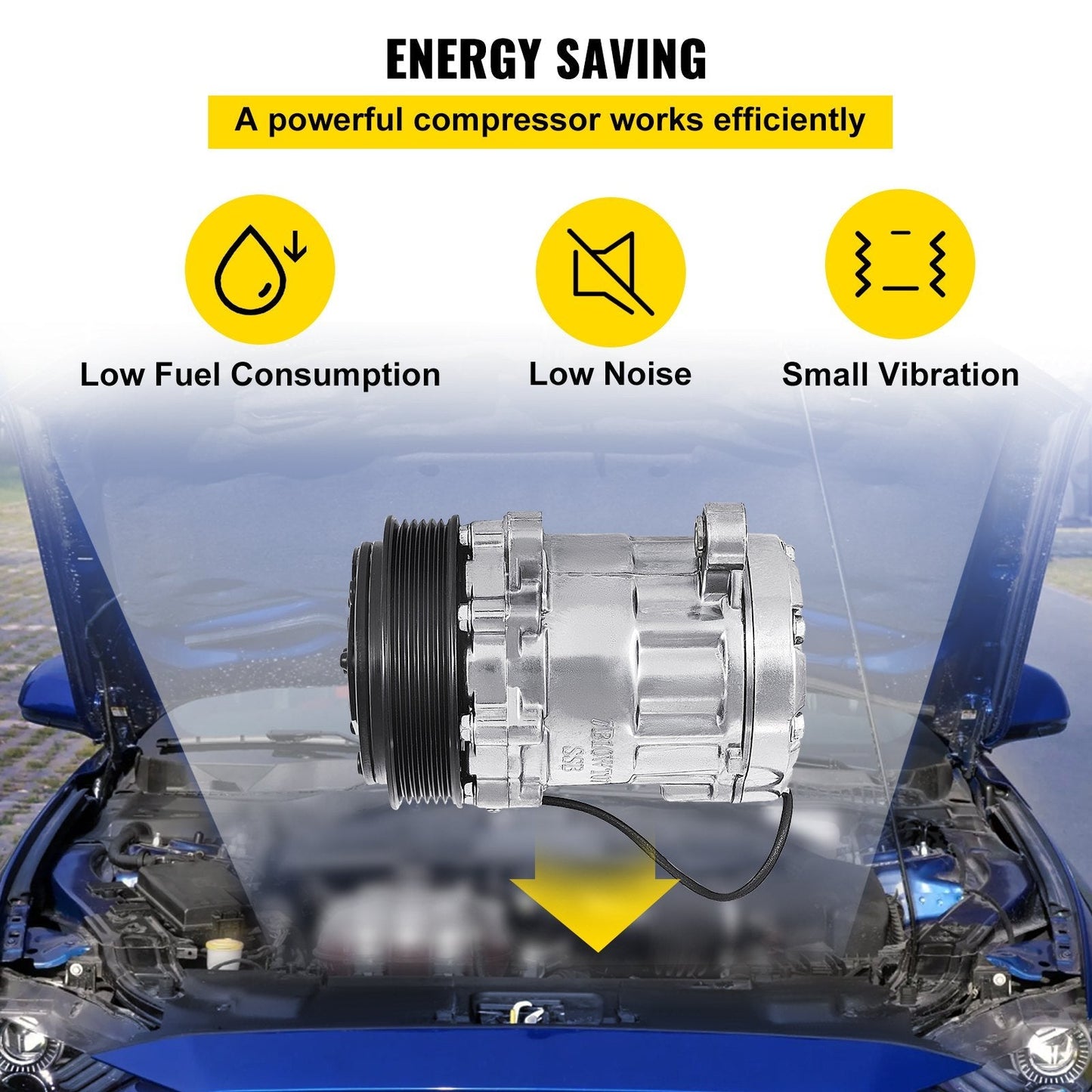 VEVOR CO7176C Sanden style Universal Air Conditioner AC Compressor