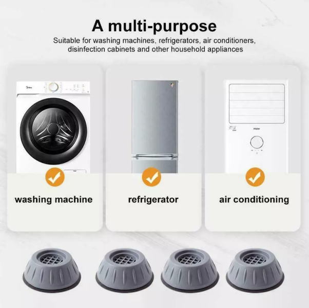 4PCS Anti-Vibration Washing Machine Feet – Say Goodbye to Noise & Wobbling!