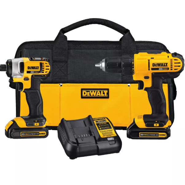 DEWALT DCK240C2 20V MAX Cordless 2-Tool Combo Kit with 1.3Ah Batteries