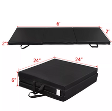 Load image into Gallery viewer, Folding Workout Mat – Thick Foam 6ft x 2ft Panel for Gym &amp; Fitness
